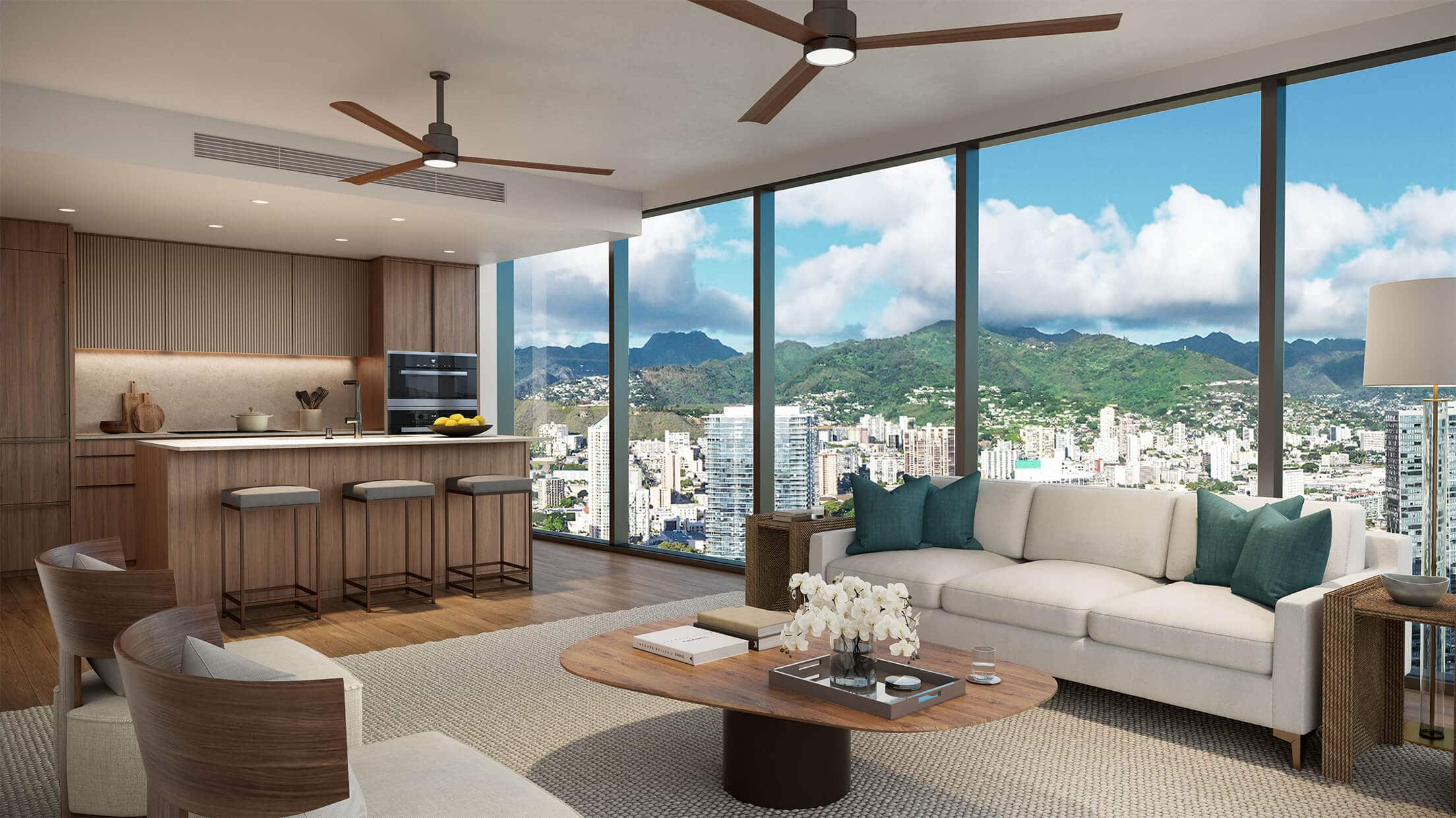 Park Ward Village Unit 4010 - Photo - Living & Kitchen (Dark)